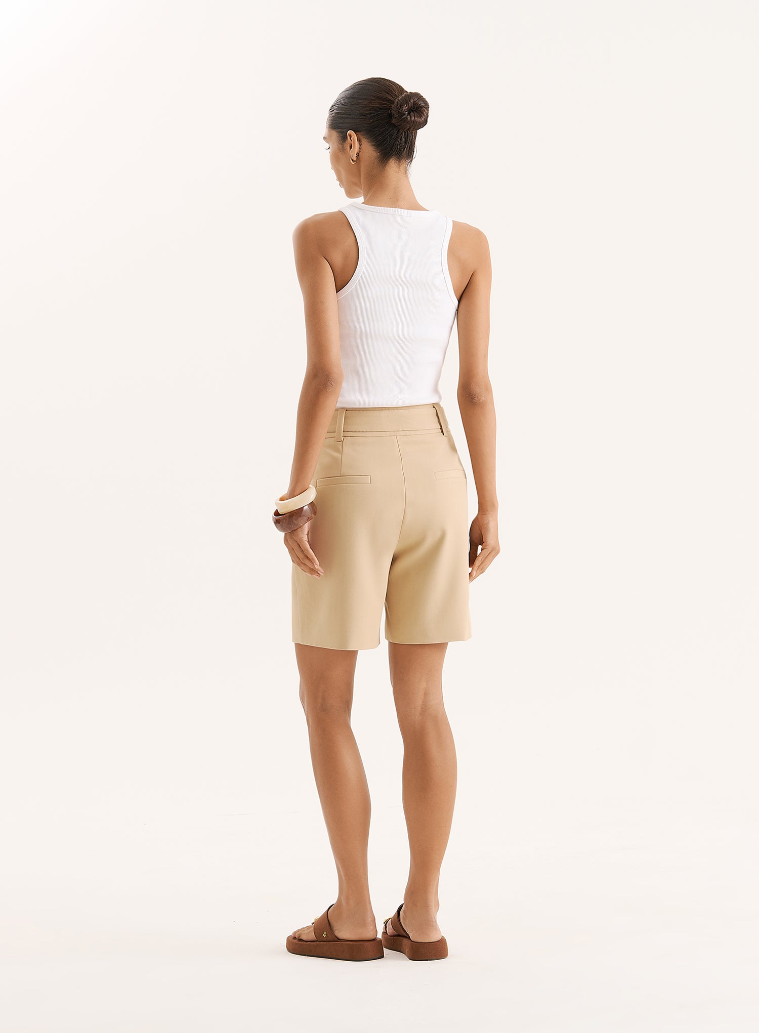 Camel Tailored Bermuda Shorts